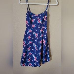 Women's xs blue floral print Cami mini dress
